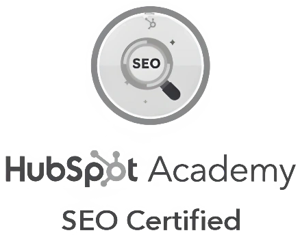 HubSpot Academy SEO Certified badge.