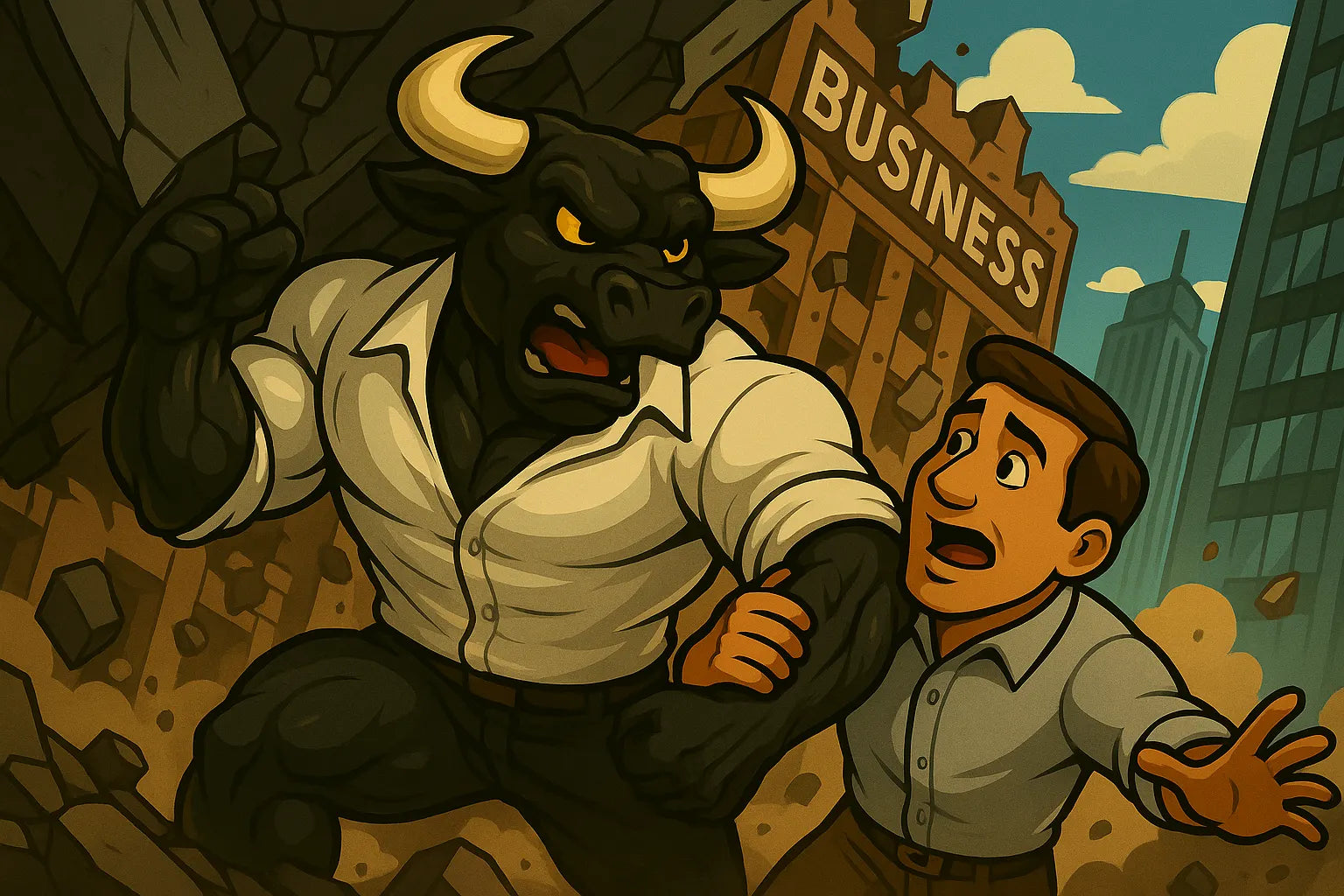 Hungry Bull helping business owner from his business collapsing on him